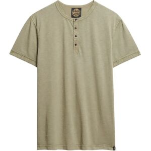 Superdry Slub Grandad Short Sleeve T-shirt Light Khaki Green 2XL Men Superdry Slub Grandad Short Sleeve T-shirt Light Khaki Green 2XL Men