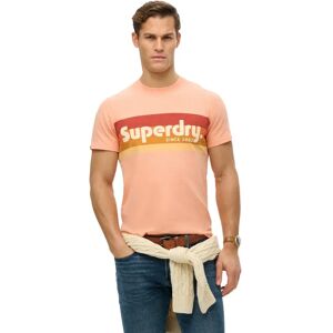 Superdry Terrain Logo Stripe Relxed Short Sleeve T-shirt Papaya Punch Pink Slub 2XL Men Superdry Terrain Logo Stripe Relxed Short Sleeve T-shirt Papaya Punch Pink Slub 2XL Men