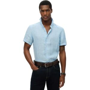 Superdry Vacation Linen Short Sleeve Shirt Sea Blue Chambray M Men Superdry Vacation Linen Short Sleeve Shirt Sea Blue Chambray M Men