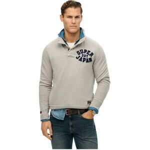 Superdry Vintage Athletic Half Button Sweatshirt Vintage Sweat Light Grey Marl XL Men Superdry Vintage Athletic Half Button Sweatshirt Vintage Sweat Light Grey Marl XL Men