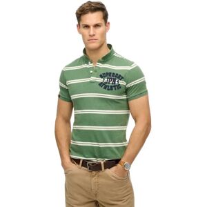 Superdry Vintage Athletic Short Sleeve Polo Green Stripe 2XL Men Superdry Vintage Athletic Short Sleeve Polo Green Stripe 2XL Men