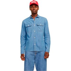 Jack & Jones Travis Long Sleeve Shirt Light Blue Denim 2XL Men Jack & Jones Travis Long Sleeve Shirt Light Blue Denim 2XL Men