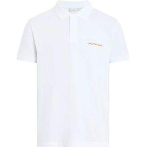 Calvin Klein Jeans Monologo Short Sleeve Polo Bright White S Men Calvin Klein Jeans Monologo Short Sleeve Polo Bright White S Men