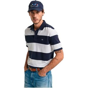 Gant Block Stripe Short Sleeve Polo Evening Blue L Men Gant Block Stripe Short Sleeve Polo Evening Blue L Men