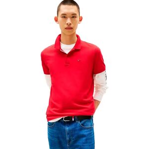 Tommy Jeans Placket Slim Fit Short Sleeve Polo Sapphire Red S Men Tommy Jeans Placket Slim Fit Short Sleeve Polo Sapphire Red S Men