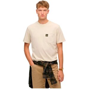 Superdry Contrast Stitch Pocket Short Sleeve T-shirt Washed Silver Beige M Men Superdry Contrast Stitch Pocket Short Sleeve T-shirt Washed Silver Beige M Men