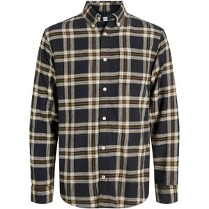 Jack & Jones Classic Flannel Check Plus Size Long Sleeve Shirt Black 7XL Men Jack & Jones Classic Flannel Check Plus Size Long Sleeve Shirt Black 7XL Men