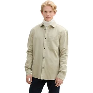 Tom Tailor Relaxed Garment Dye Long Sleeve Shirt Beige Abbey Stone 2XL Men Tom Tailor Relaxed Garment Dye Long Sleeve Shirt Beige Abbey Stone 2XL Men