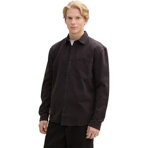 Tom Tailor Relaxed Garment Dye Long Sleeve Shirt Coal Grey XL Men Tom Tailor Relaxed Garment Dye Long Sleeve Shirt Coal Grey XL Men