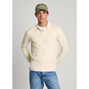 Pepe Jeans New Oliver Long Sleeve Polo Ivory White 2XL Men Pepe Jeans New Oliver Long Sleeve Polo Ivory White 2XL Men