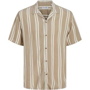 Jack & Jones Jeff Stripe Resort Short Sleeve Shirt Crockery L Men Jack & Jones Jeff Stripe Resort Short Sleeve Shirt Crockery L Men