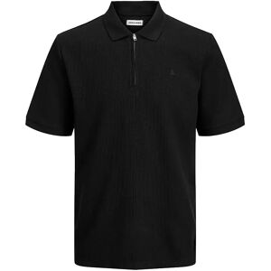 Jack & Jones Austin Zip Plus Size Short Sleeve Polo Black / Classic 5XL Men Jack & Jones Austin Zip Plus Size Short Sleeve Polo Black / Classic 5XL Men