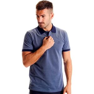 Gant Oxford Rugger Pique Short Sleeve Polo Blue S Men Gant Oxford Rugger Pique Short Sleeve Polo Blue S Men