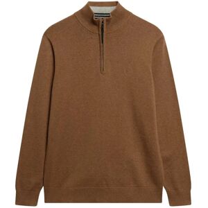 Superdry Essentials Half Zip Sweater Carbon Brown Marl M Men Superdry Essentials Half Zip Sweater Carbon Brown Marl M Men