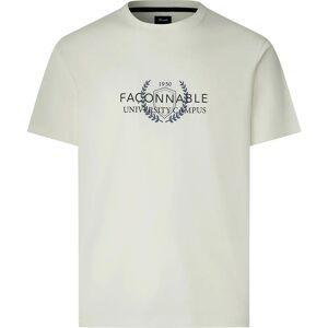 FaÇonnable University Short Sleeve T-shirt Off White XL Men FaÇonnable University Short Sleeve T-shirt Off White XL Men