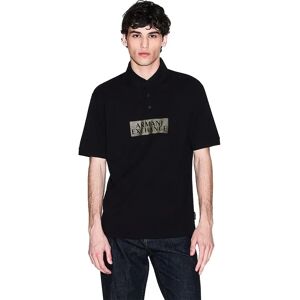 Armani Exchange Xm001885_af13026 Short Sleeve Polo Black Diagonal Gold 2XL Men Armani Exchange Xm001885_af13026 Short Sleeve Polo Black Diagonal Gold 2XL Men