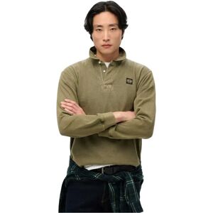 Superdry Contrast Stitch Long Sleeve Polo Washed Grey XL Men Superdry Contrast Stitch Long Sleeve Polo Washed Grey XL Men