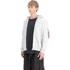 Alpha Industries Back Print Zip Hoodie Pastel Grey Melange 3XL Men Alpha Industries Back Print Zip Hoodie Pastel Grey Melange 3XL Men