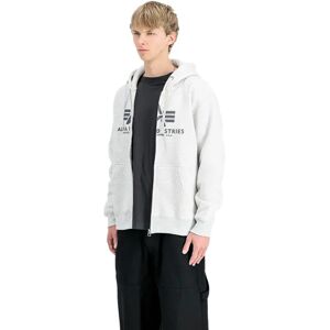 Alpha Industries Basic Full Zip Sweatshirt Pastel Grey Melange L Men Alpha Industries Basic Full Zip Sweatshirt Pastel Grey Melange L Men