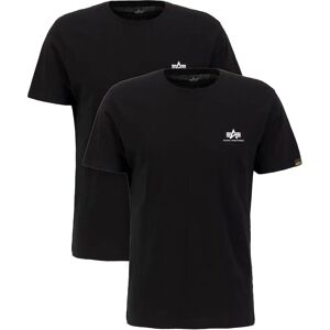 Alpha Industries Basic Small Logo Short Sleeve T-shirt 2 Units Black M Men Alpha Industries Basic Small Logo Short Sleeve T-shirt 2 Units Black M Men