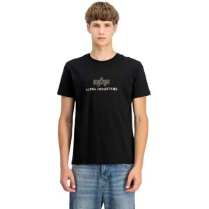 Alpha Industries Basic Tpu Short Sleeve T-shirt Black / Shiny Gold 2XL Men Alpha Industries Basic Tpu Short Sleeve T-shirt Black / Shiny Gold 2XL Men