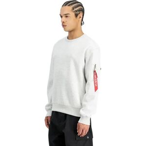 Alpha Industries Label Sweatshirt Pastel Grey Melange M Men Alpha Industries Label Sweatshirt Pastel Grey Melange M Men