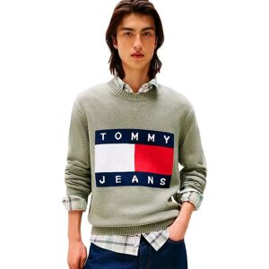 Tommy Jeans Melange Flag Regular Fit Sweater Utility Sage Heather XL Men Tommy Jeans Melange Flag Regular Fit Sweater Utility Sage Heather XL Men