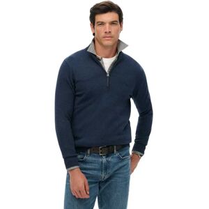Superdry Essentials Half Zip Sweater Denim Navy Marl 2XL Men Superdry Essentials Half Zip Sweater Denim Navy Marl 2XL Men