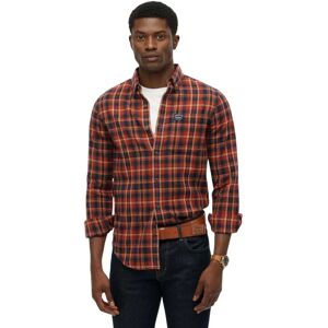 Superdry M4011047a Long Sleeve Shirt Logger Check Orange L Men Superdry M4011047a Long Sleeve Shirt Logger Check Orange L Men