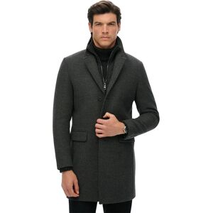 Superdry Town 2in1 Coat Dark Grey Herringbone XL Men Superdry Town 2in1 Coat Dark Grey Herringbone XL Men