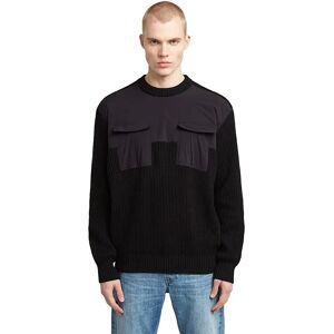 G-star Woven Mix Sweater Dark Black L Men G-star Woven Mix Sweater Dark Black L Men