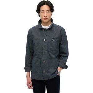 Superdry Merchant Stripe Worker Long Sleeve Shirt Indigo Stripe 2XL Men Superdry Merchant Stripe Worker Long Sleeve Shirt Indigo Stripe 2XL Men