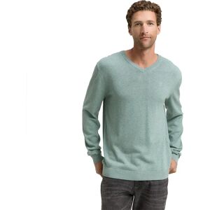 Tom Tailor 1039811 Basic Knit V Neck Sweater Dark Smoke Green Melange 2XL Men Tom Tailor 1039811 Basic Knit V Neck Sweater Dark Smoke Green Melange 2XL Men