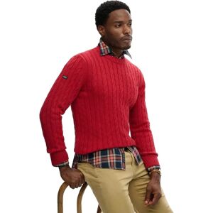 Superdry Cotton Cable Knit Crew Sweater Expedition Red XL Men Superdry Cotton Cable Knit Crew Sweater Expedition Red XL Men