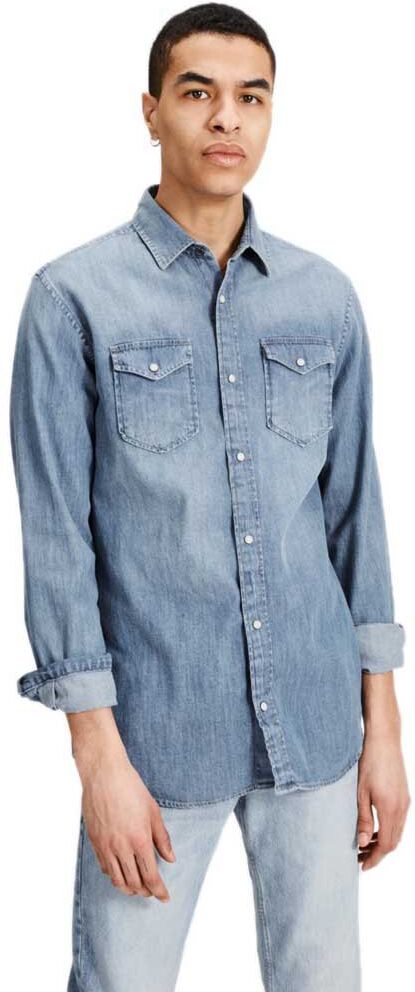 Jack & Jones Essential Sheridan Long Sleeve Shirt Medium Blue Denim S Men