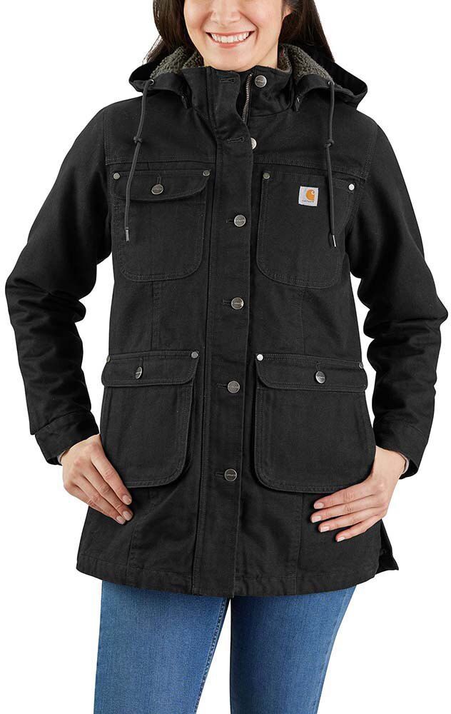 Carhartt Weathered Duck Loose Fit Jacket Black L Men