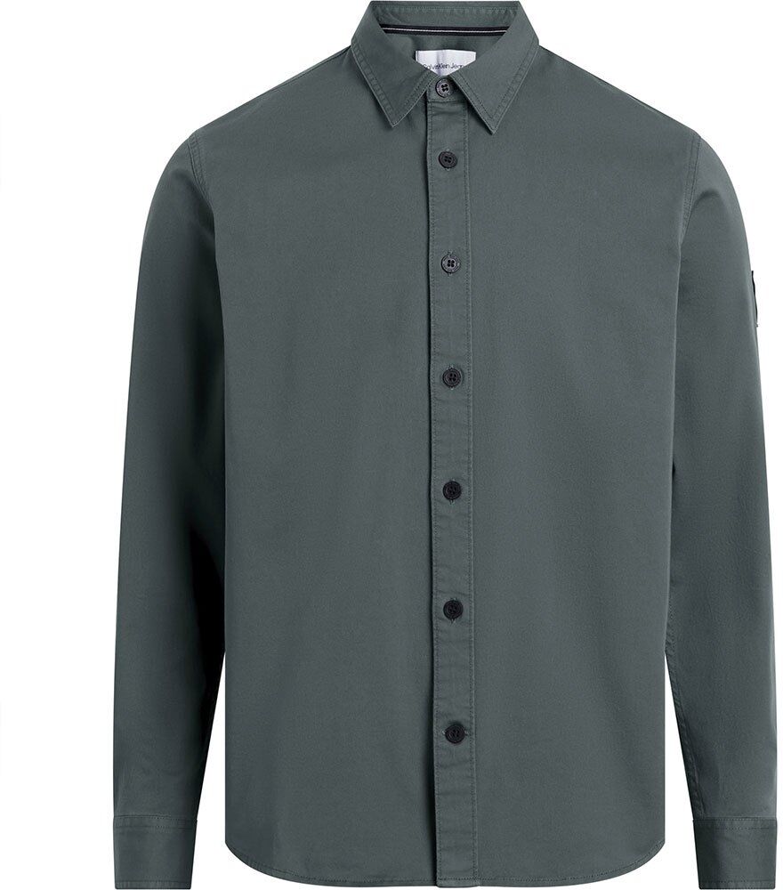 Calvin Klein Jeans Monologo Badge Relaxed Long Sleeve V Neck T-shirt Endless Grey XL Men