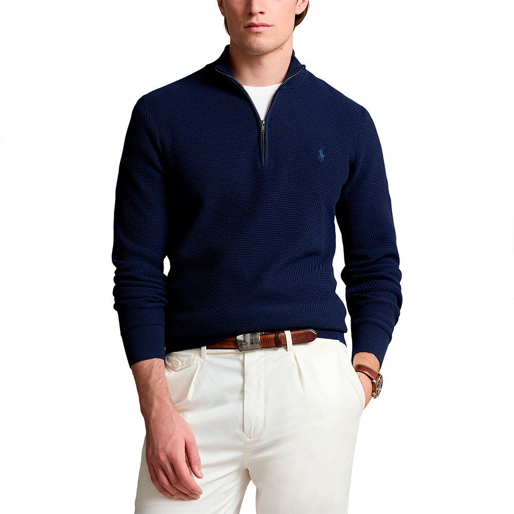 Polo Ralph Lauren 710899358 Half Zip Sweater Refined_Navy / C7956 S Men