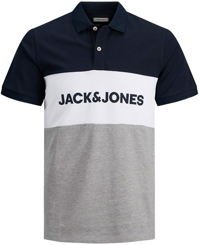 Jack & Jones Elogo Blocking Short Sleeve Polo Navy Blazer S Men