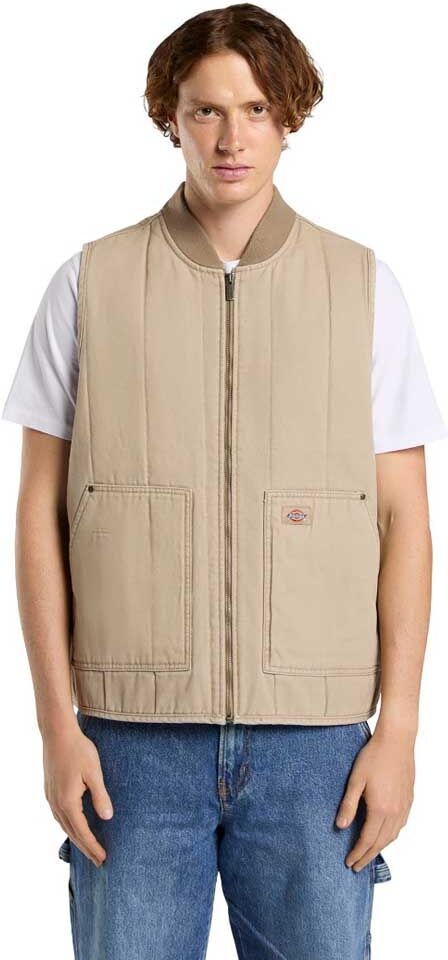 Dickies Quilted Canvas Vest Desert Sand S Men