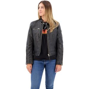 Superdry Fitted Racer Leather Jacket Black XS Women