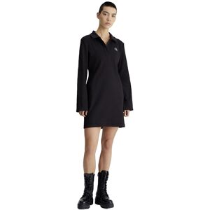 Calvin Klein Jeans Collar Label Rib Dress Ck Black M Women