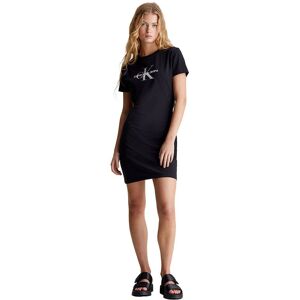 Calvin Klein Jeans J20j223056 Diffused Monologo Short Sleeve Short Dress Ck Black XS Women