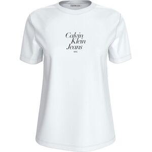 Calvin Klein Jeans Font Graphic Short Sleeve T-shirt Bright White XS Women