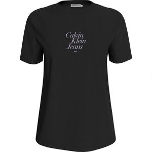 Calvin Klein Jeans Font Graphic Short Sleeve T-shirt Ck Black S Women