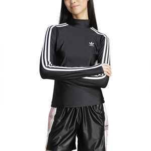 adidas Originals Adicolor 3 Stripes Turtleneck Long Sleeve T-shirt Black S Women