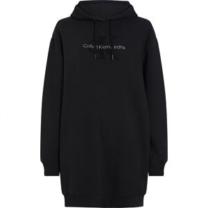 Calvin Klein Jeans Chenille Monologo Long Sleeve Midi Dress Ck Black S Women
