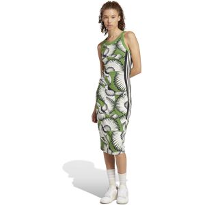 adidas X Farm Premium Sleeveless Short Dress Cream White / Crew Green / Black XS Women