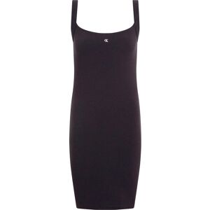 Calvin Klein Jeans Soft Rib Fit&flare Sleeveless Short Dress Ck Black XS Women
