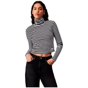 Calvin Klein J20j224196 High Neck Sweater Black / White L Women